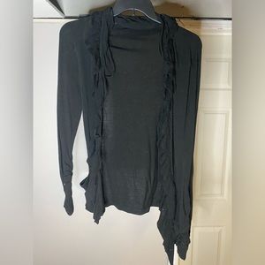 Black ruffle cardigan
